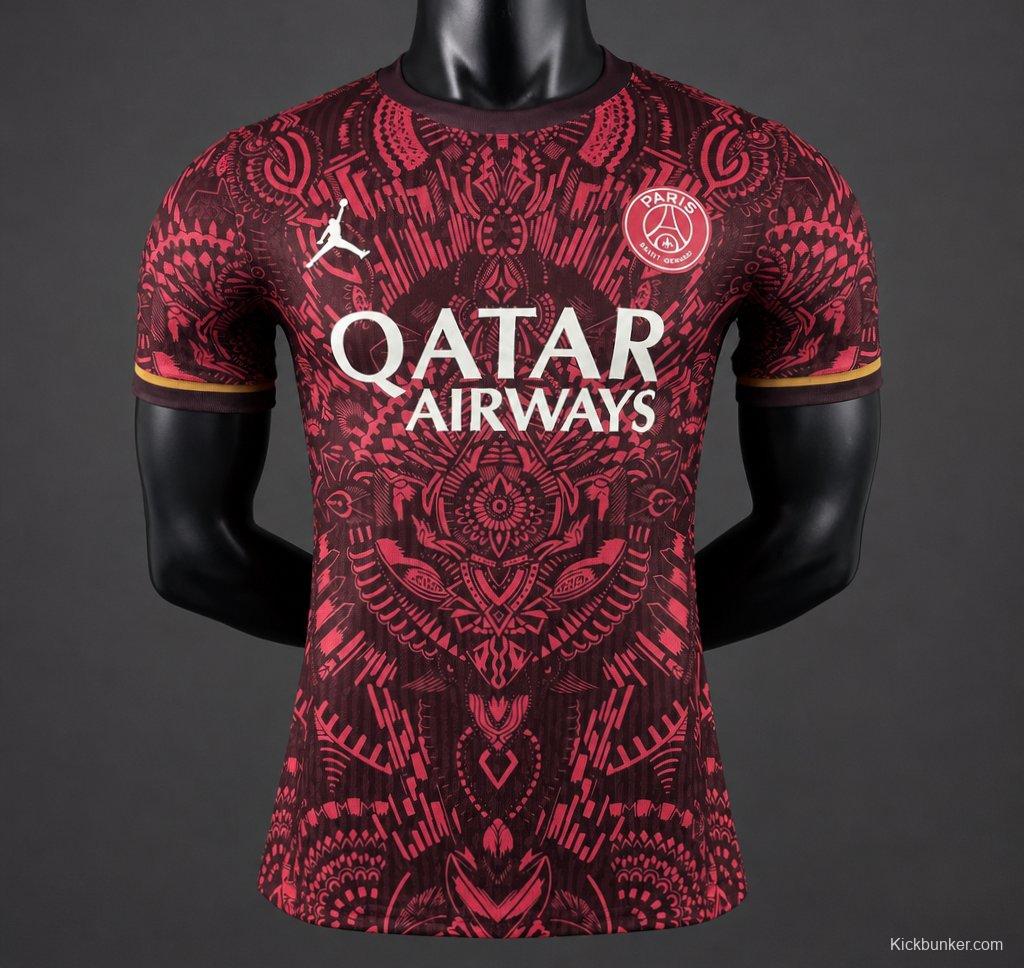 Player Version 26/27 Paris Saint-Germain Dark Red with Tribal Pattern Special Edition Jersey