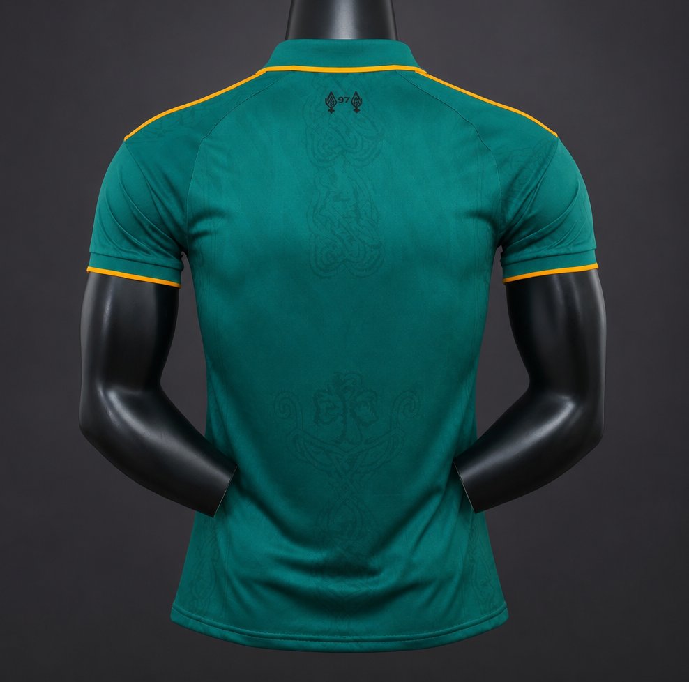 Player Version 26/27 Liverpool Green with Gold Trim Casual Retro Jersey