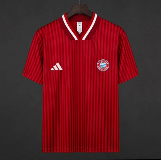 26/27 Bayern Munich Red with Dark Red Pinstripes Pre-Match Jersey