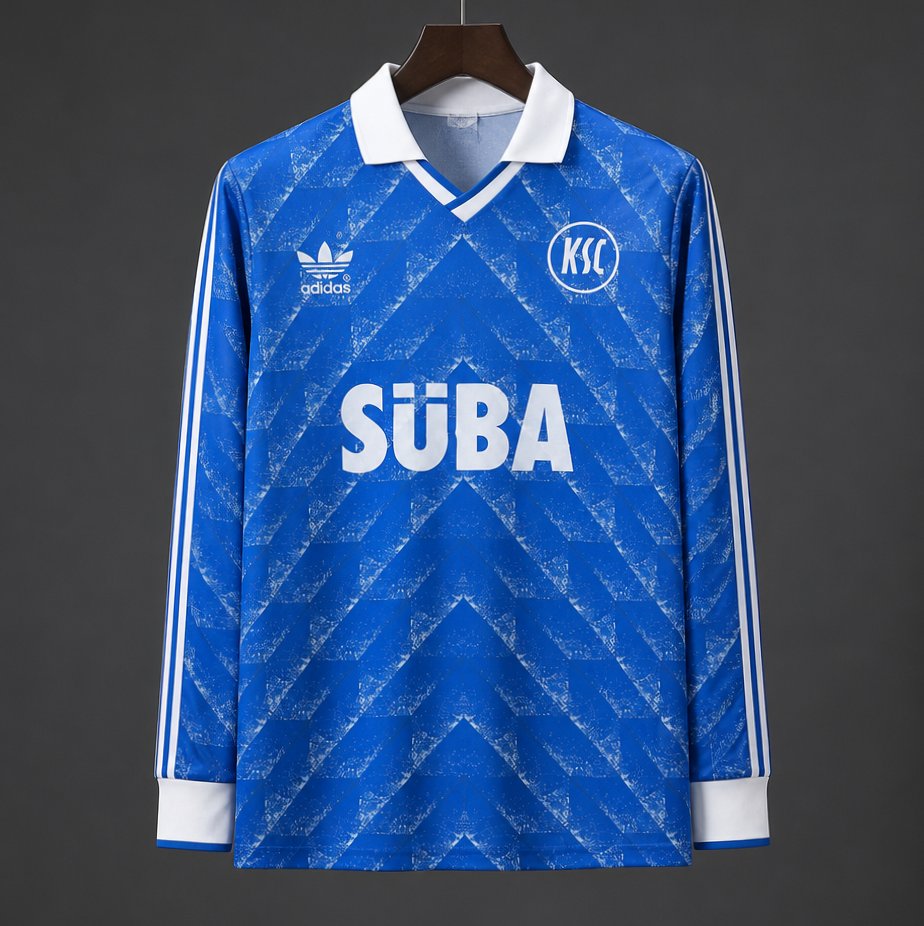 Retro 89/90 Karlsruher Away Long Sleeve Jersey